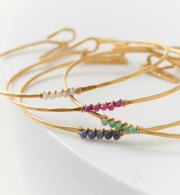 collex「【Ljud/ユード】5grain天然石バングル ゴールド」|ブレスレット・バングル|
