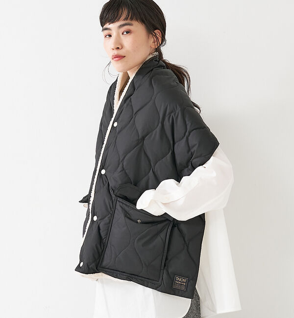 collex「【TAION】 ミリタリー リバーシブル ダウンストール」|マフラー|ブラック系その他1