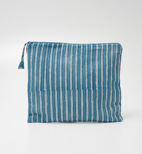 collex「ブロックプリント フラットポーチ」|ポーチ|