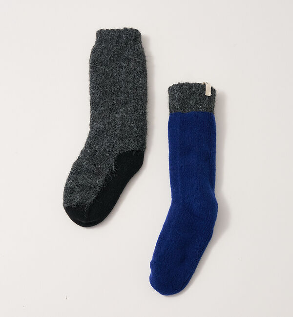 collex「【ユニセックス】バイカラーリバーシブル ルームソックス」|ソックス|グレー