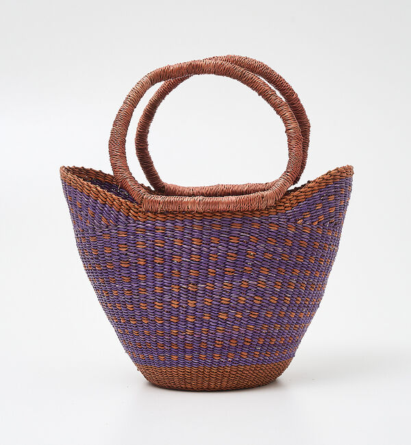 collex「ニャリガバスケット ニケチェック S ライラック」|かごバッグ|