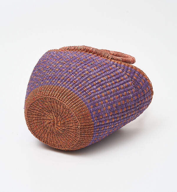 collex「ニャリガバスケット ニケチェック S ライラック」|かごバッグ|