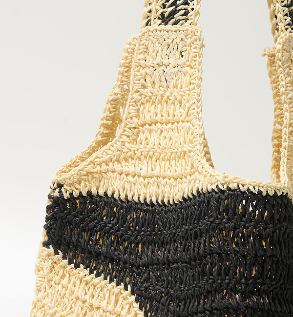 collex「【Swaraj /スワラージ】手編み ゼブラ ラフィアトートバッグ」|トートバッグ|