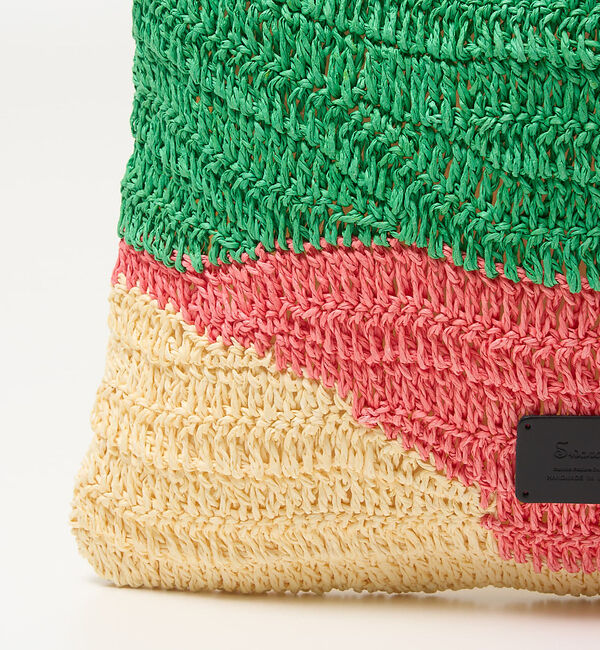 collex「【Swaraj /スワラージ】手編み ゼブラ ラフィアトートバッグ」|トートバッグ|