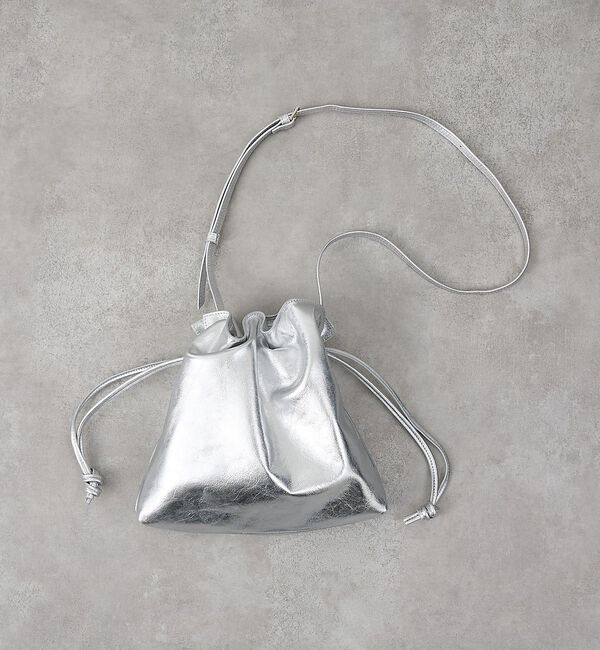 collex「レザーキンチャクポシェット ショルダーバッグ」|ショルダー・メッセンジャー|シルバー