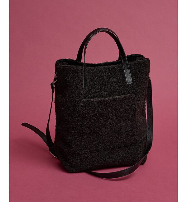 collex「2WAYリバーシブルボアトートバッグ」|トートバッグ|ブラック