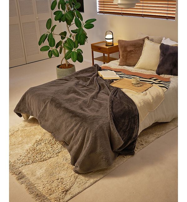 collex「エコファーブランケット 140&times;190cm 大判 リバーシブル 洗える」|ブランケット|グレー