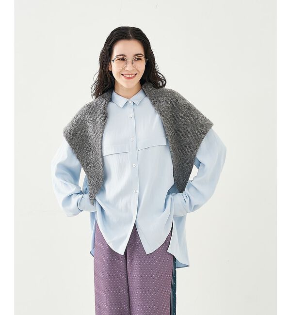 collex「トライアングルニットストール」|マフラー|グレー