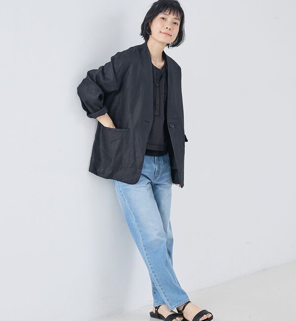 collex「麻ノーカラージャケット」|ノーカラージャケット|
