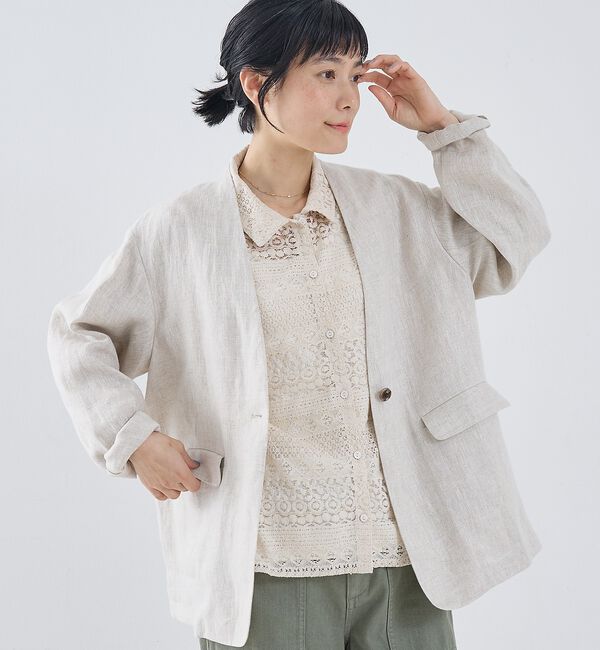 collex「麻ノーカラージャケット」|ノーカラージャケット|