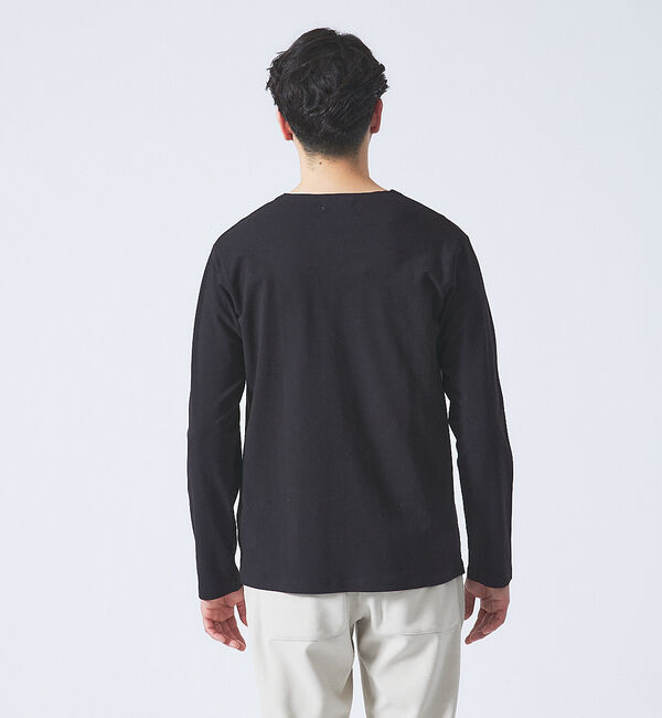 ABAHOUSE「【ノンストレス】定番 / COTTON LYCRA 圧着 クルーネック 長袖 T」|Tシャツ・カットソー|