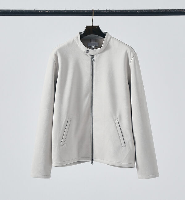 ABAHOUSE「【ネオスエード】ポンチ ライダース ジャケット / ブルゾン」|ライダースジャケット|グレージュ