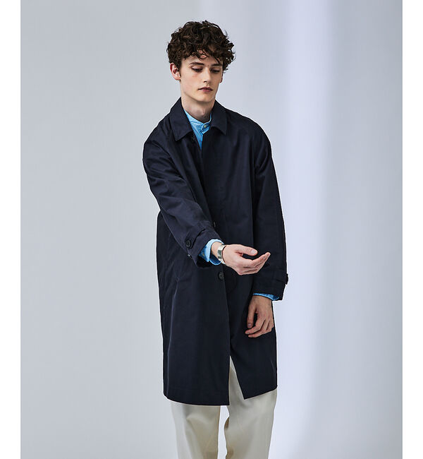 ABAHOUSE「【玉虫ツイル】ステンカラーコート / スプリングコート」|ステンカラーコート|ネイビー