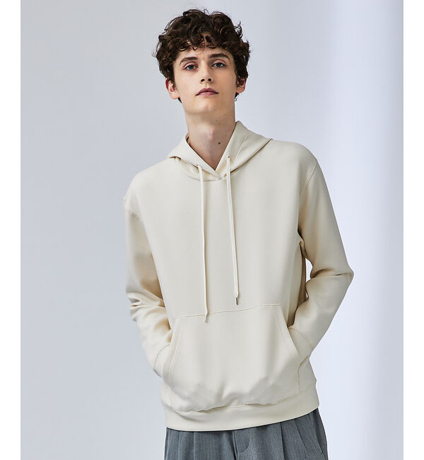 ABAHOUSE「【バックプリーツ】スムースジャージー フーディ」|パーカー|アイボリー