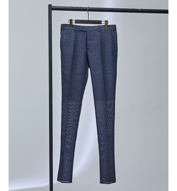 ABAHOUSE「【セットアップ対応】TOP調 カラミ メッシュ ナチュラルストレッチ スラックス」|スラックス|ダークネイビー