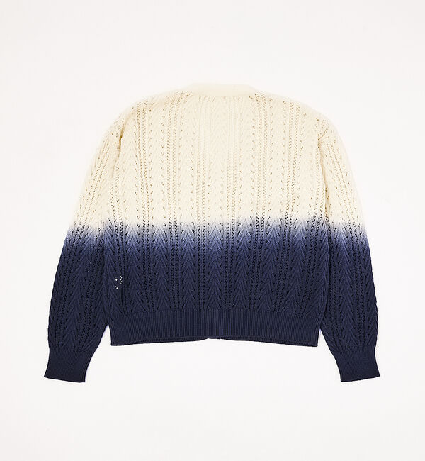 ABAHOUSE「【透かし編み】グラデーション シアー カーディガン」|カーディガン|