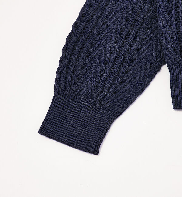 ABAHOUSE「【透かし編み】グラデーション シアー カーディガン」|カーディガン|