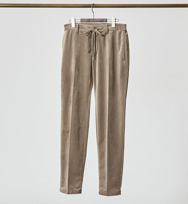 ABAHOUSE「【セットアップ対応/FLEX PANTS】ベロア ツイル&コールプリント スラッ」|スラックス|グレージュ