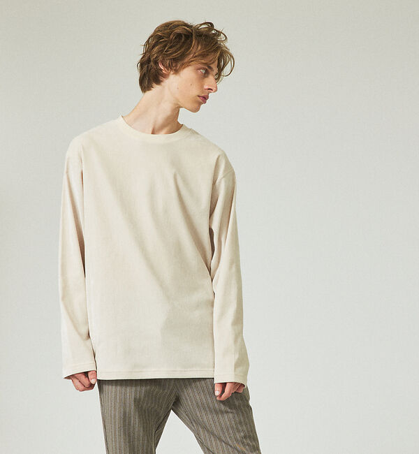 ABAHOUSE「【フリースタッチ】クラッシュベロア ロンT」|Tシャツ・カットソー|ホワイト