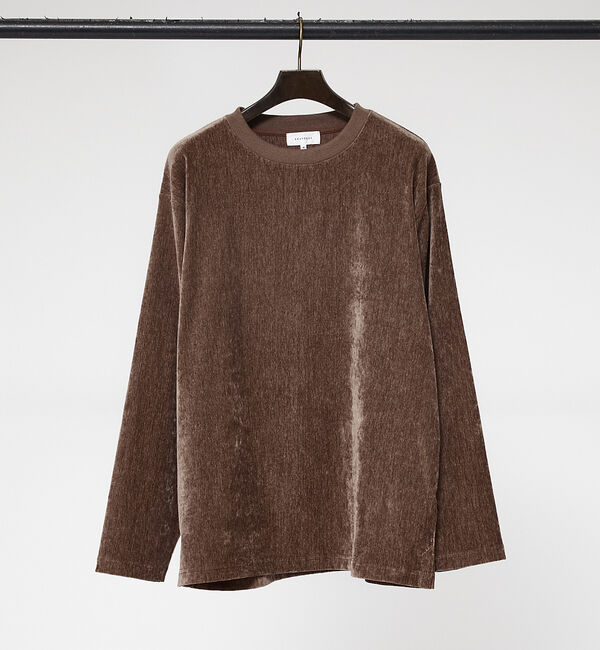 ABAHOUSE「【フリースタッチ】クラッシュベロア ロンT」|Tシャツ・カットソー|ブラウン