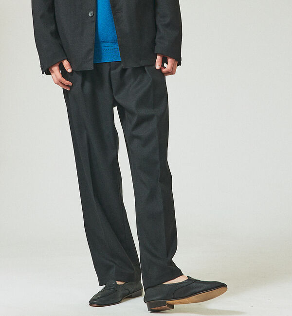 ABAHOUSE「【セットアップ対応】ウーリーカルゼ インタックパンツ」|その他|ブラック