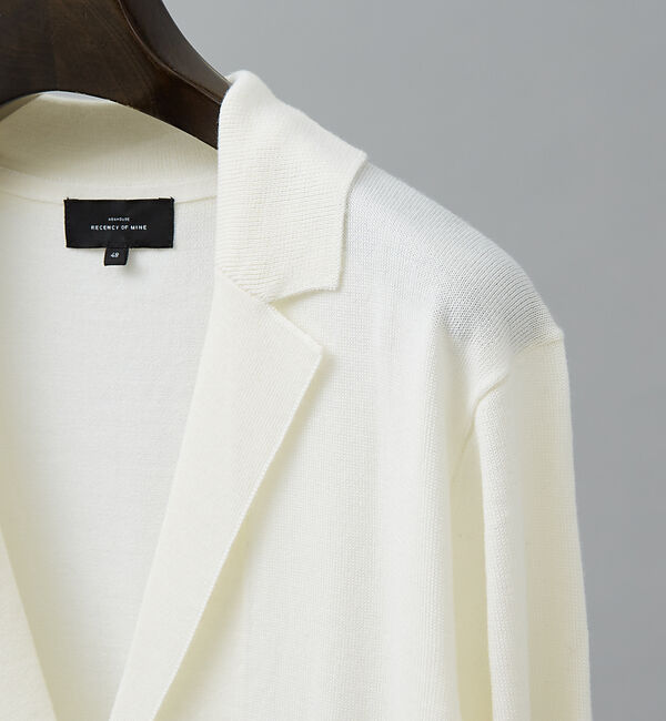 ABAHOUSE「【カシミアタッチ】Pure Merino ジャケットカーディガン / ニットカー」|カーディガン|オフホワイト