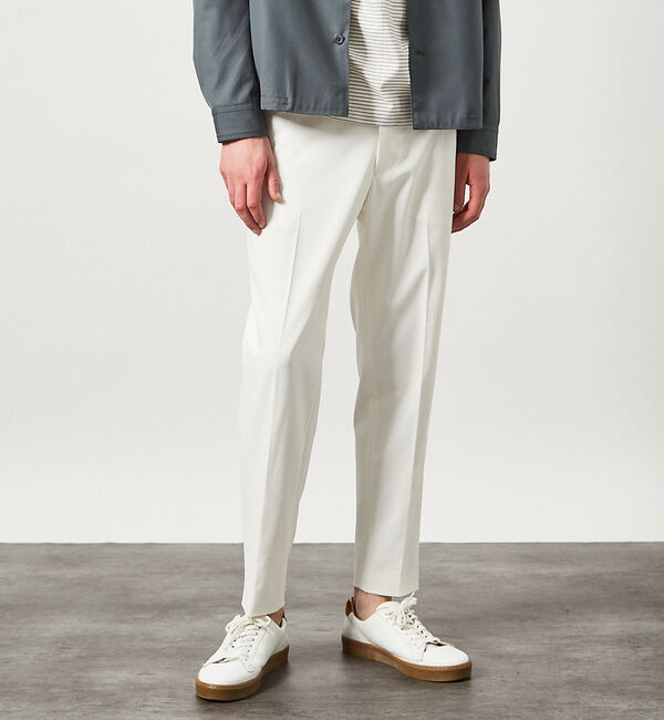 ABAHOUSE「デニムライク スリムテーパード スラックス」|その他|ホワイト