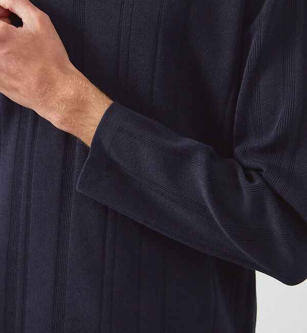 ABAHOUSE「ランダムストライプ 総針プルオーバーニット / クルーネック」|ニット・セーター|