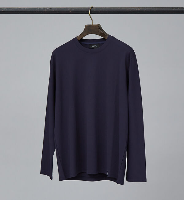 ABAHOUSE「【定番】ドレスポンチ クルーネック 長袖Tシャツ / ストレッチ」|Tシャツ・カットソー|ダークネイビー