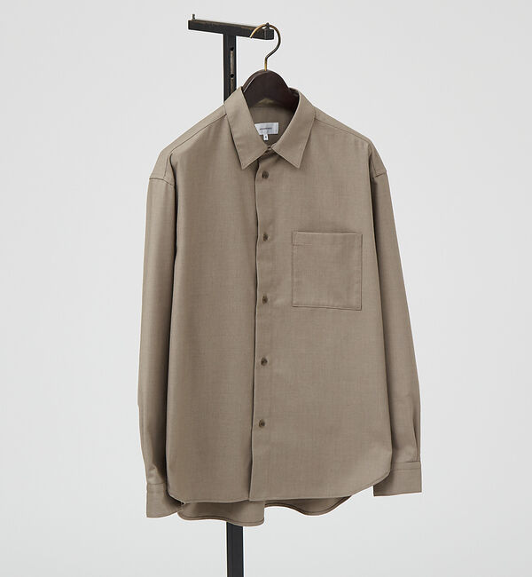 ABAHOUSE「イミテーションウール リラックスシャツ / レギュラーカラーシャツ」|シャツ・ブラウス|ベージュ