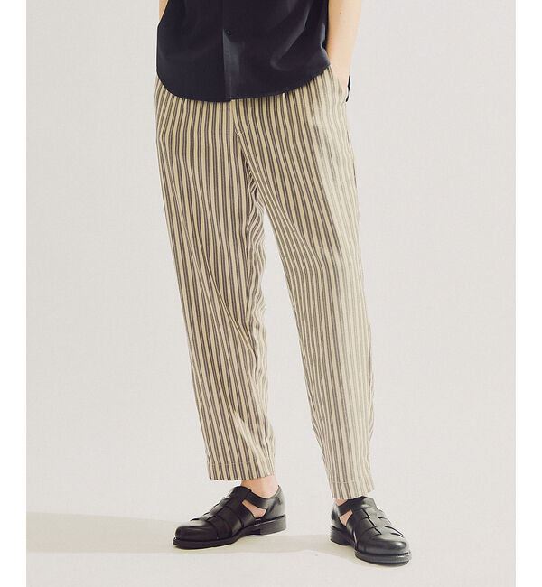 ABAHOUSE「【リネンライク 】ストライプ リラックスパンツ / ワイドパンツ」|その他|グレー