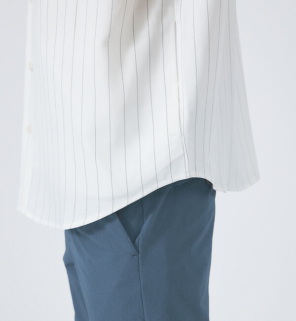 ABAHOUSE「バンドカラー半袖ストライプシャツ」|シャツ・ブラウス|