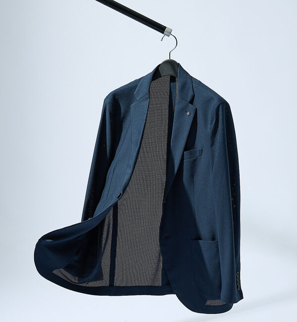 ABAHOUSE「【セットアップ対応/FLEX JACKET】トリコット メッシュジャケット /」|テーラードジャケット|ダークネイビー
