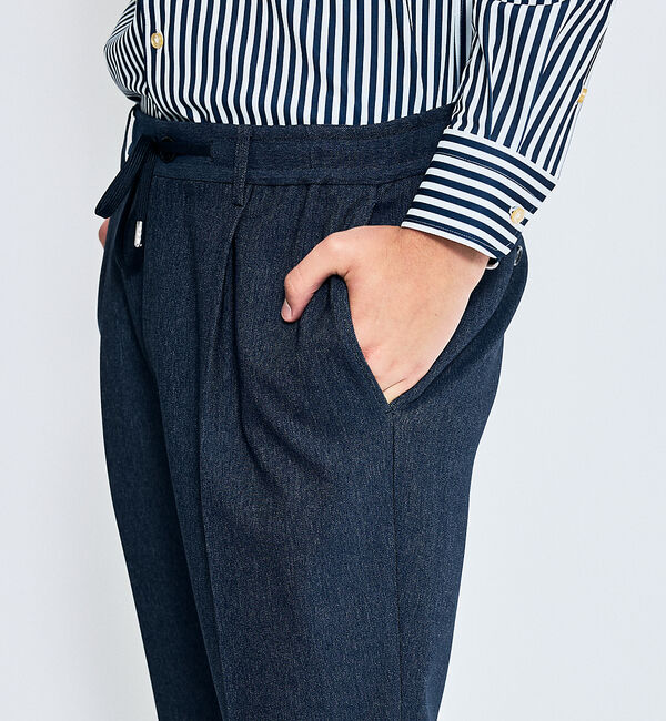 ABAHOUSE「【セットアップ対応】デニムライク ワンタック イージースラックス / 2WAYス」|スラックス|