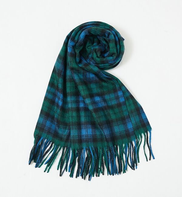 ABAHOUSE「【カシミヤ100％】チェック柄 マフラー 60&times;160」|マフラー|グリーン系その他2