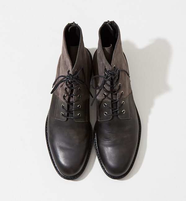 alfredoBANNISTER「【定番】ベロア切替 レースアップブーツ」|ショートブーツ|