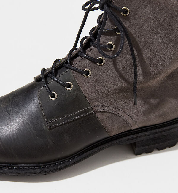 alfredoBANNISTER「【定番】ベロア切替 レースアップブーツ」|ショートブーツ|
