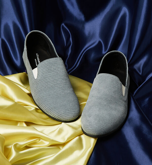 alfredoBANNISTER「【ソフトレザー】カウンターレス ゴア スリッポン」|ローファー|ライトグレー