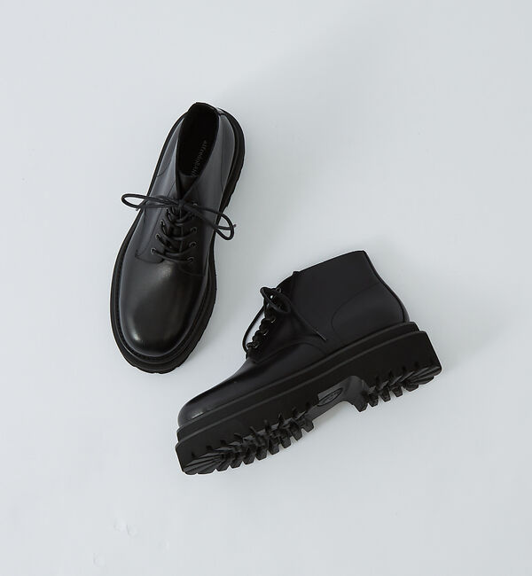 alfredoBANNISTER「ダブルソール レースアップ ブーツ」|ショートブーツ|ブラック