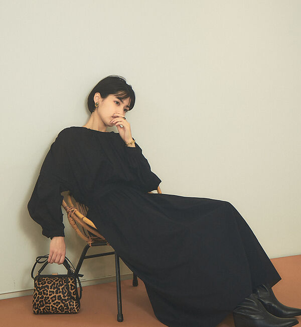 Rouge vif「【CLUNY LACE】レースバックシャンワンピース」|ワンピース|ブラック