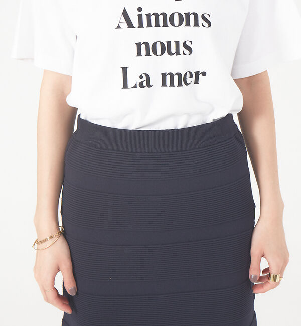 Rouge vif「変形ボーダーストレッチニットスカート」|スカート|