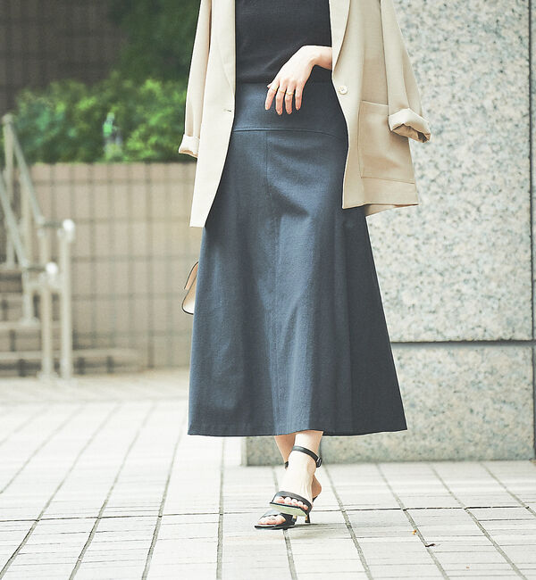 Rouge vif「【XSサイズ展開】シェルタリングフレアスカート」|スカート|ブラック