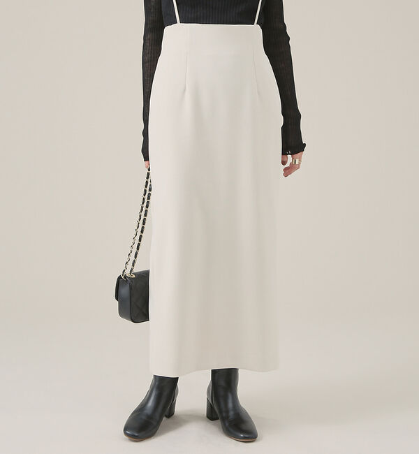 Rouge vif「【XSサイズ展開】【ロングセラー】ハイウエストサスペンダースカート」|スカート|ベージュ