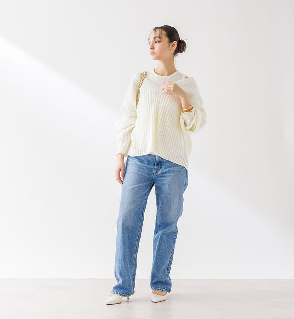 Rouge vif「Vネックリブニット アンサンブル」|ニット・セーター|