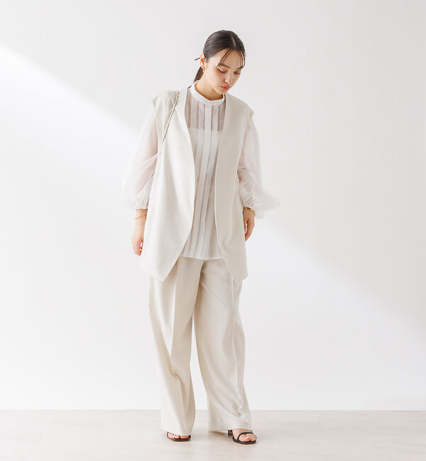 Rouge vif「【セットアップ対応】ノーカラー  ジレジャケット」|ベスト・ジレ|