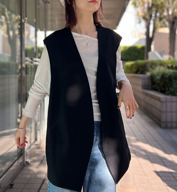 Rouge vif「【セットアップ対応】ノーカラー  ジレジャケット」|ベスト・ジレ|