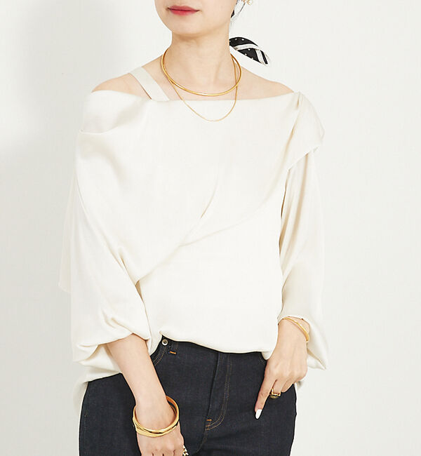 Rouge vif「とろみアシンメトリー2WAYオフショルブラウス」|シャツ・ブラウス|