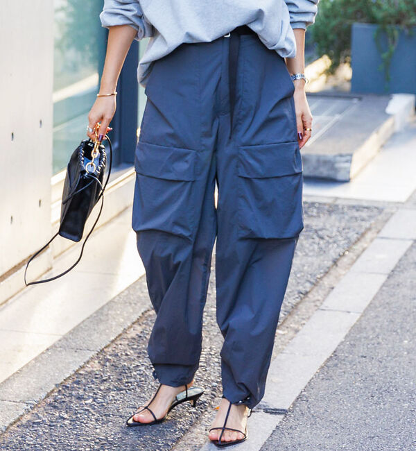 Rouge vif「撥水ナイロンライトジョグパンツ」|カーゴ|