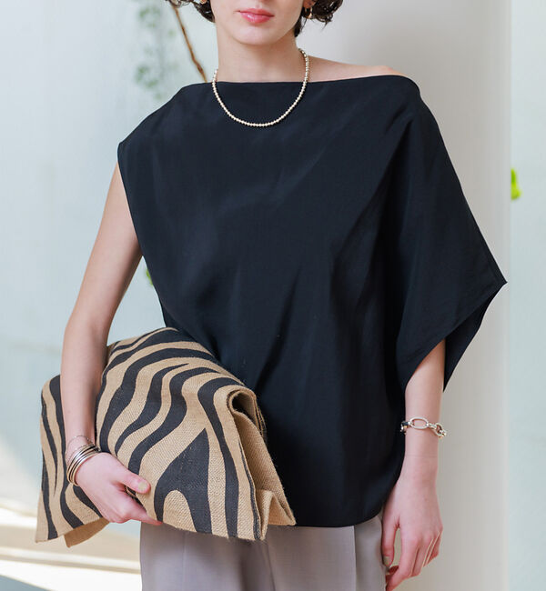 Rouge vif「アシンメトリーデザインブラウス」|シャツ・ブラウス|ブラック