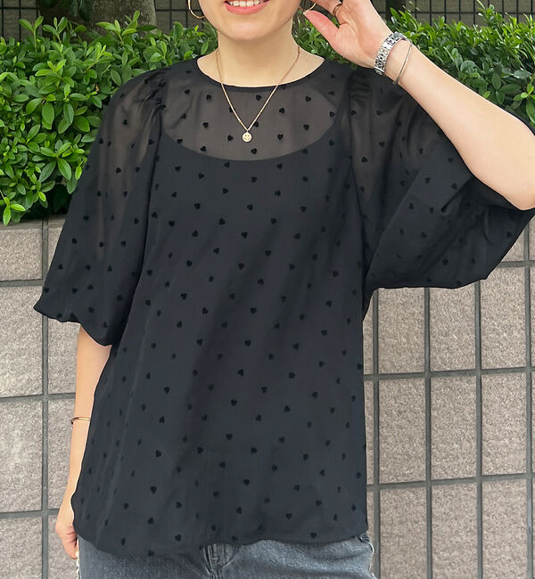 Rouge vif「ハートフロッキーシアーブラウス」|シャツ・ブラウス|